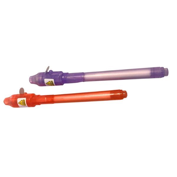 Set of 2 Invisible Ink Spy Pens with UV Light