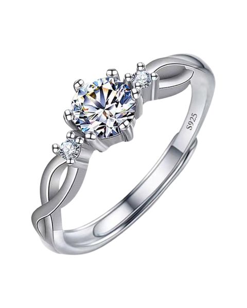 Rings Wedding Moissanite 1Carat Zircon Adjustable Diamond Ring -A8