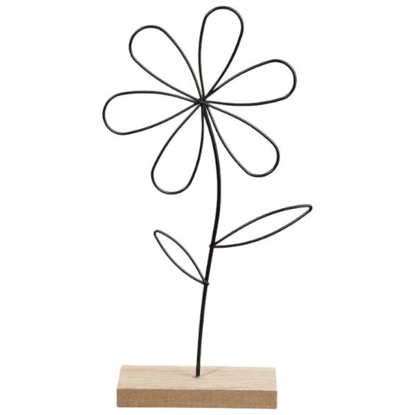 Minimalist Flower-Designed Décor Ornament - Black