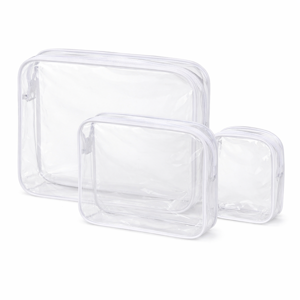 3 Pack - Cosmetic Storage Bag - White