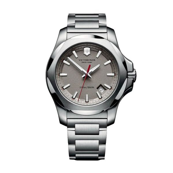 Victorinox Swiss Army Inox Watch 241739 Grey Dial On Stainless Steel Strap