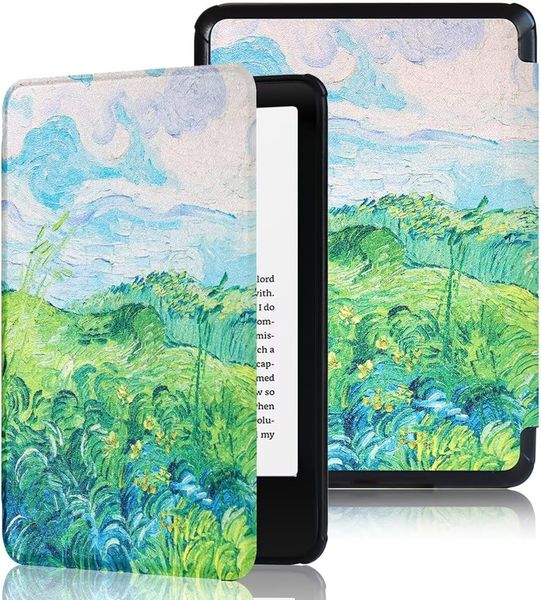 Slim Smart Cover Compatible With Kindle Paperwhite (Gen 12) - Wheat Fields