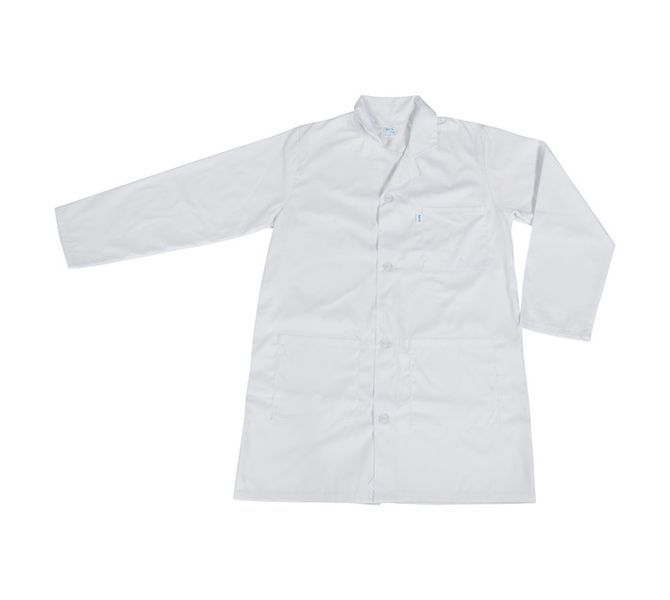 Poly Cotton Long Sleeve Dust Coat White