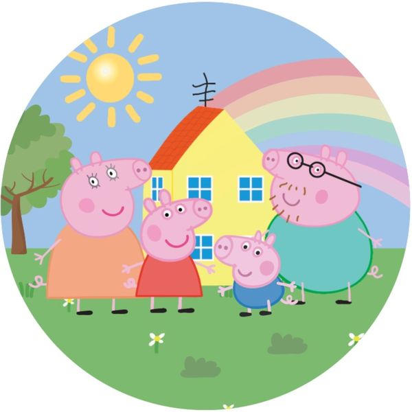 Peppa Pig Round Wooden Vinyl Signage 63cm