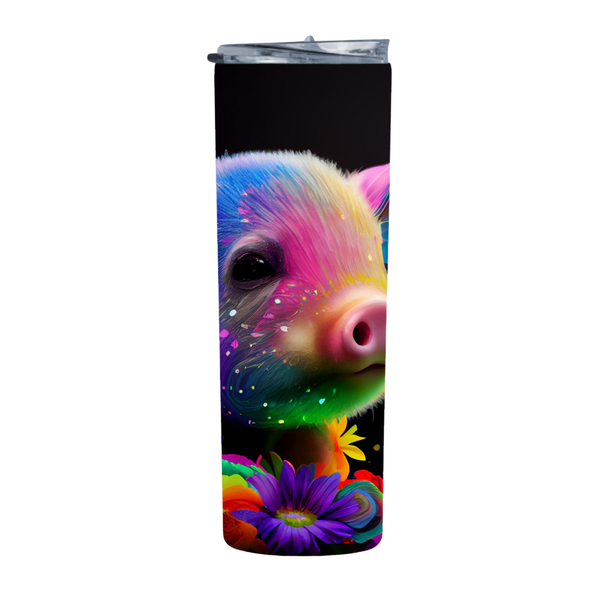 Cute Neon Bee 20 Oz Straight Skinny Tumbler 005