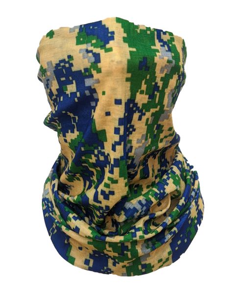 SKA Tube Mask - Digital Print Green &amp; Blue