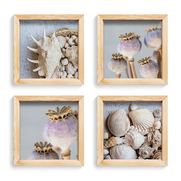 Cape Art Pine Boxed Canvas 4 Piece Collage Coastal Treasures