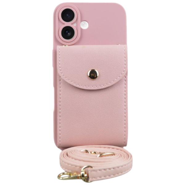 Minimalistic Card Holder Phone Case Compatible With IPH 16 Pro Max - Pink