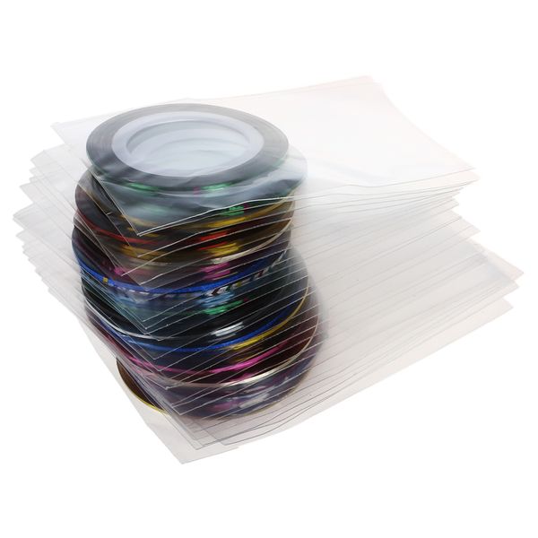 30 Pcs Mixed Colors Rolls Striping Tape Line Nail Art Tips Decoration