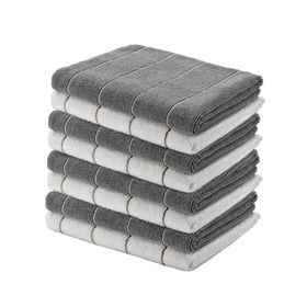 5 Piece White, Grey Polyester Kitchen Towels | Shop Today. Get it ...