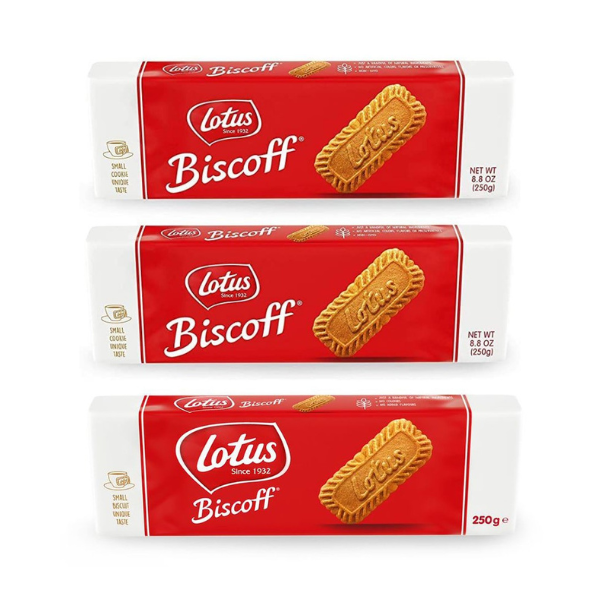 Pack of 3 x 250g Lotus Biscoff Biscuits