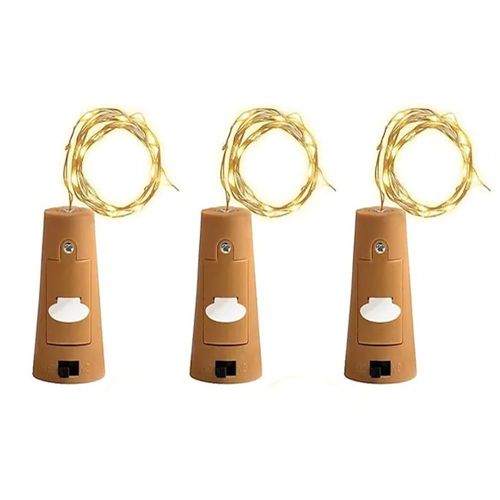 Wine Bottle Cork White Lights LED With Batteries 3 Pack Shop Today