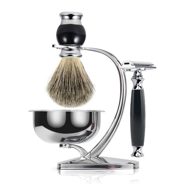Professional 3 In 1 Shaving Brush Soap Bowl Men Beard Clean Shave Kit