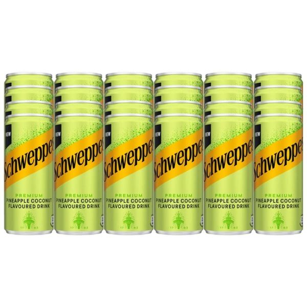 Schweppes Premium Pineapple Coconut Flavored Drink 24 x 300 ml