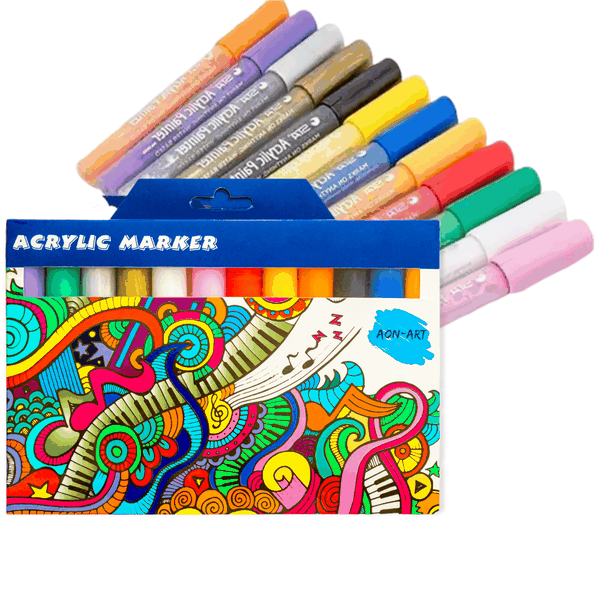 Aon-Art Large Acrylic Paint Markers Set (12)