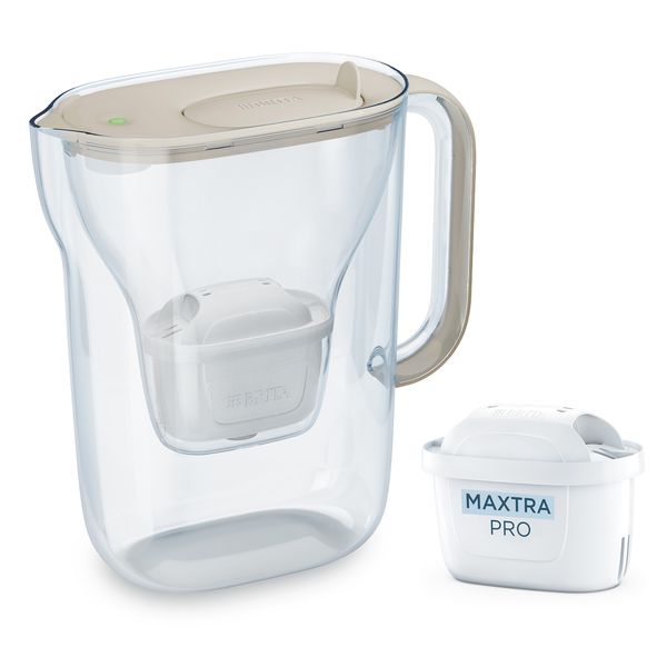 BRITA Water Filter Jug Style Essential Sand incl. 1 x MAXTRA PRO Water Filter Cartridge