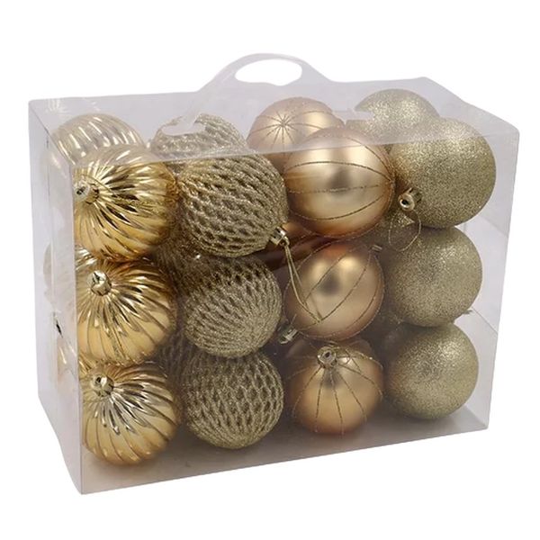Plastic Decoration Christmas Balls Gold