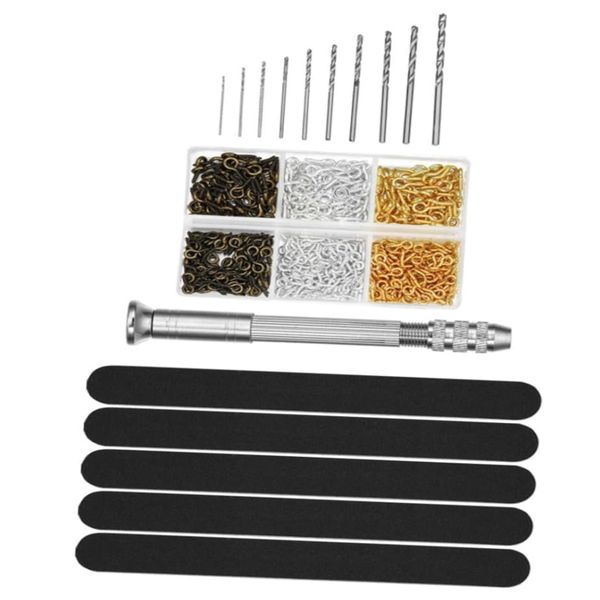 9-piece Hand Twist Drill Set Pin Vise for Diy Crafts Jewelry Making