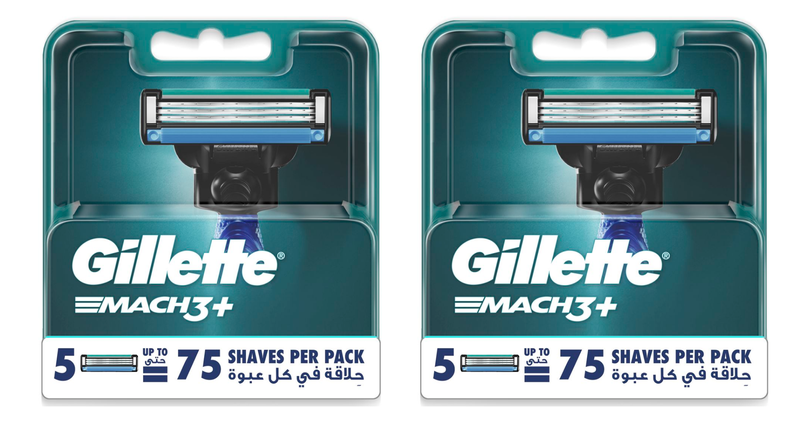 GILLETTE Mach3+ Shaving Blade Refills - 10 Catridge Pack
