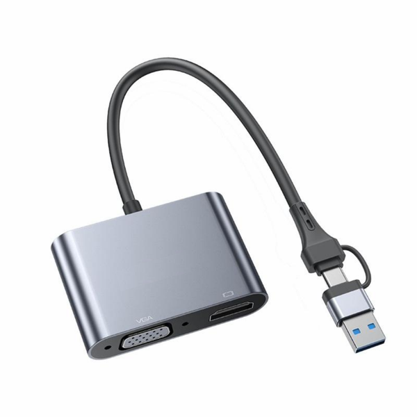 Entratech USB / Type-C to Dual Monitor VGA + HD Adapter