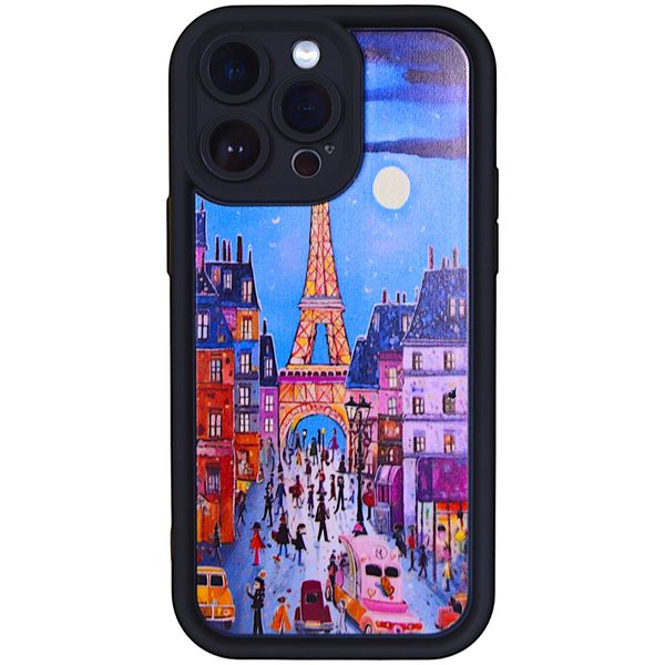 Black Phone Case with Paris for iPhone 15 Pro
