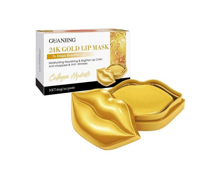 GuanJing 20Piece Nourish&amp;Brighten Lip Color Anti-Chapped 24K Gold Lip Mask-60g