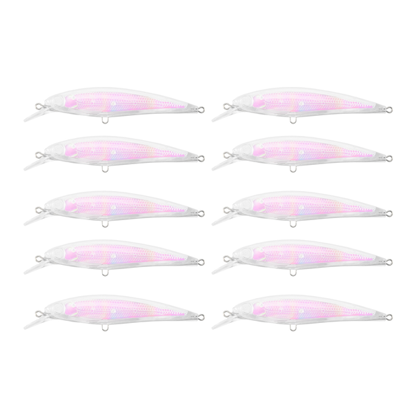 10Pcs Transparent Baits Blank Hard Baits 3D Unpainted Fishing Minnow
