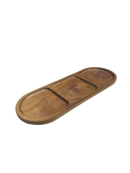 Chic &amp; Rustic Divided Wooden Serving Tray