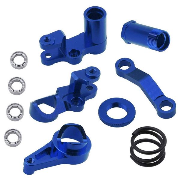 Aluminum Steering and Servo Set for Traxxas 1/10 Slash 4X4 Navy Blue