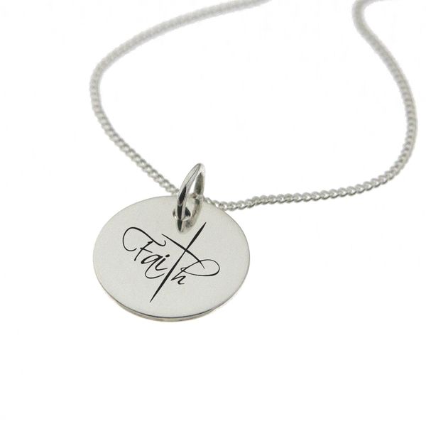 Faith with Cross Sterling Silver Necklace