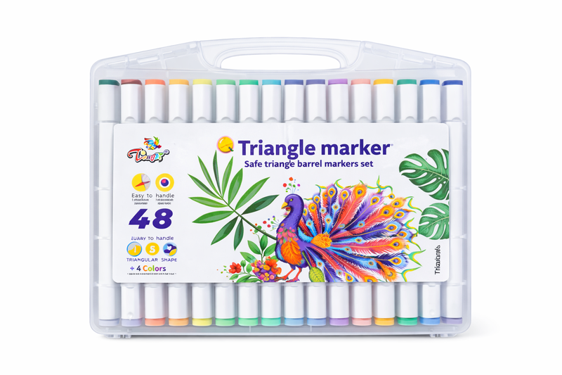 48-Colour Dual Tip Art Markers Set with Carry Case - 2 x Cases