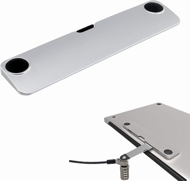 TUFF-LUV Anti-Theft Lock Mount for Laptops - Alimunium - Silver (Need a Lock - SOLD seperatley) - Works with T-Bar Kensington Lock (/K65020/K60600WW)