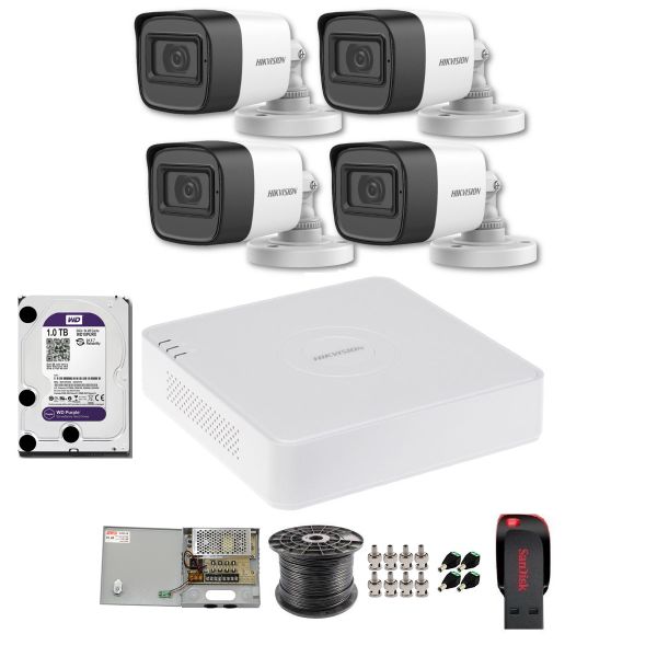 Hikvision 4 Channel 1080P Complete Kit - New Model