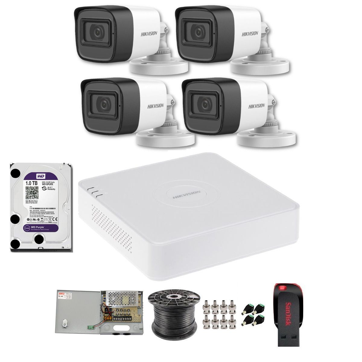 Hikvision 4 Channel 1080P Complete Kit - New Model