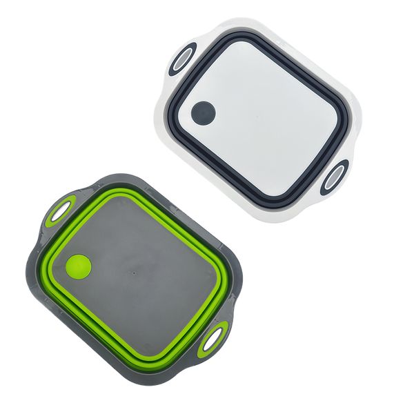 2 Pieces Portable Cutting Board With Built-In Sink &amp; Storage