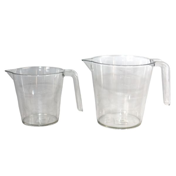 Set Of 2 - Transparent Measuring Jugs - Household Plastic Measuring Jugs