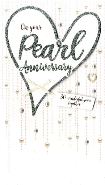 Greeting Card - Anniversary - Pearl - Heart