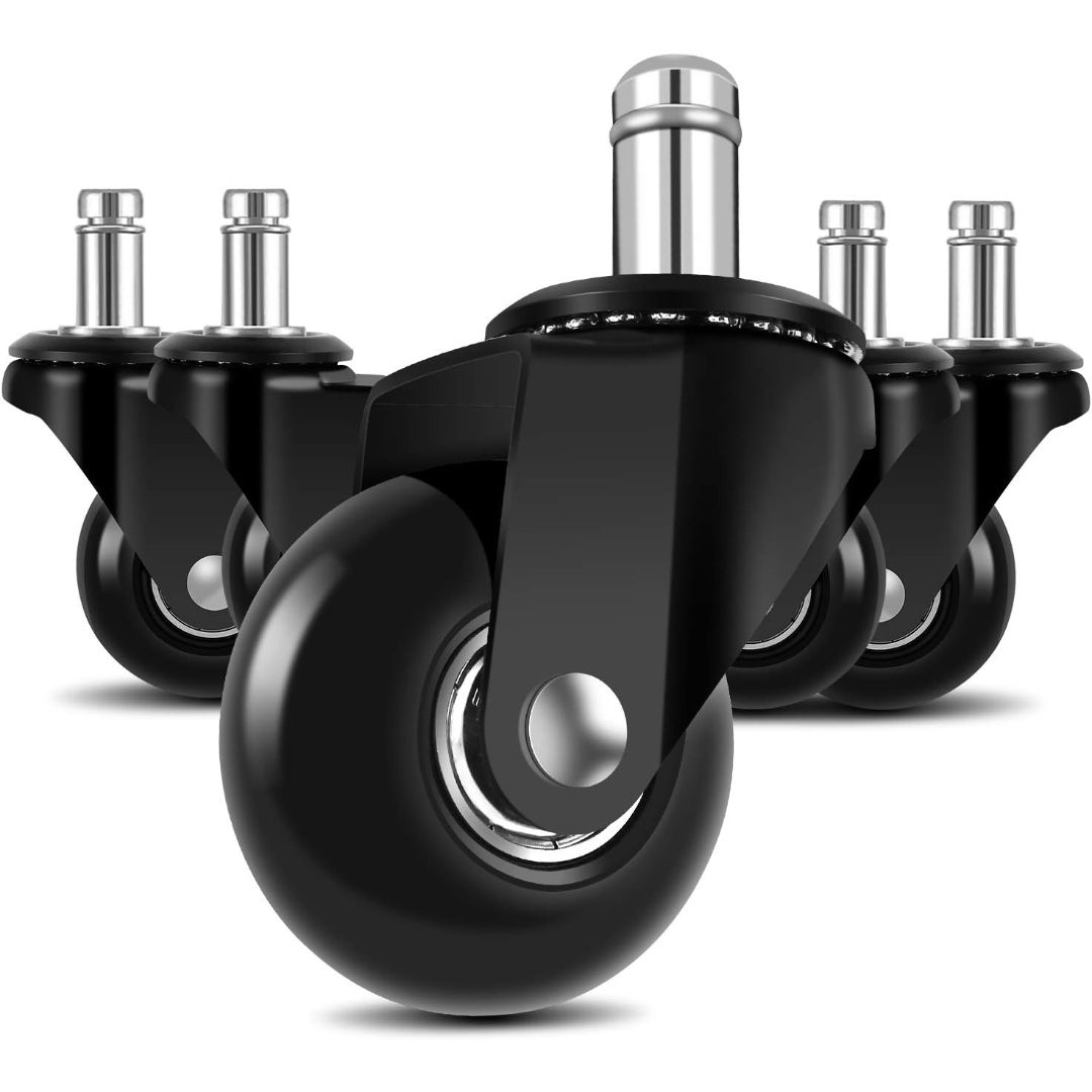 5 Pack - 2 Inch Office Chair Castor Wheels Heavy-Duty Universal Fit