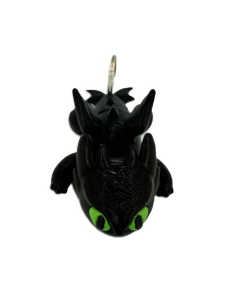 Toothless Dragon Keyring - Flexible - Black Wing