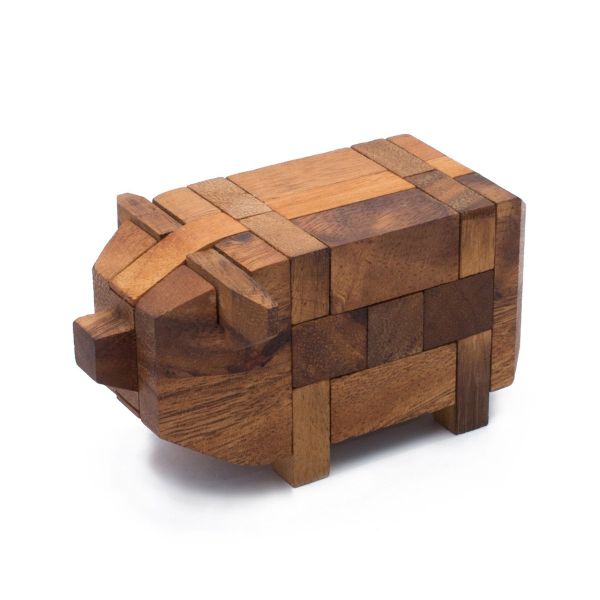 Little Pig - Wooden 3D Puzzle Brainteaser