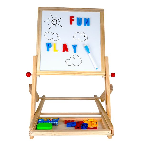 Berlaki 2-in-1 Children's Easel - Magnetic Drawing Board Set