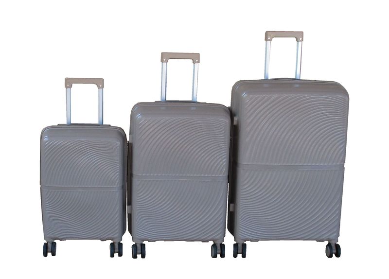 Unbreakable 3-Piece Hard-Shell Luggage Set with Lock, Light Beige