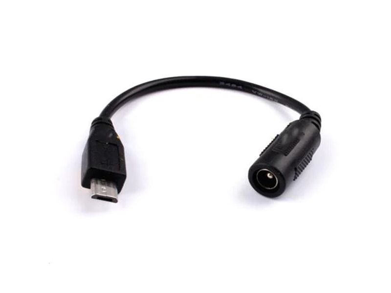 Micro USB Plug - male to 5.5x2.1 female connector, direct charging