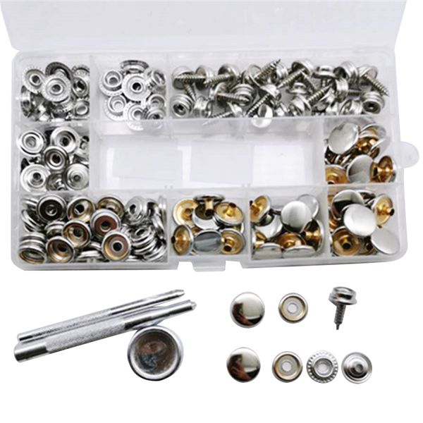 Craft DIY Leather Rivets Kit Double Cap Brass set of 150