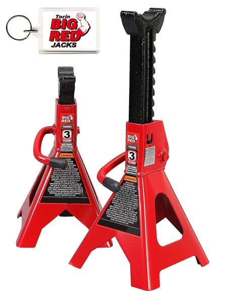 Big Red Jack Stand Trestle Set 3 Ton + Key Ring J-07031