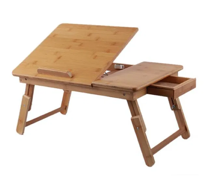 Killer Deals Adjustable Ergonomic Bamboo Wood Laptop Tablet Bed Desk