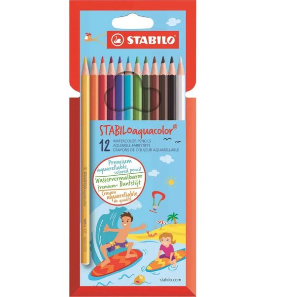 Stabilo Schwann Pencil Crayons Aquacolour Water Soluble Set of 12 x 2