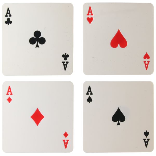 Coasters - Silicone Set of 4 Ace Playing Cards