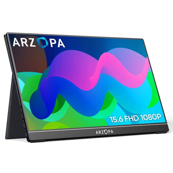 ARZOPA Portable Monitor, 15.6'' 1080P FHD Laptop Monitor