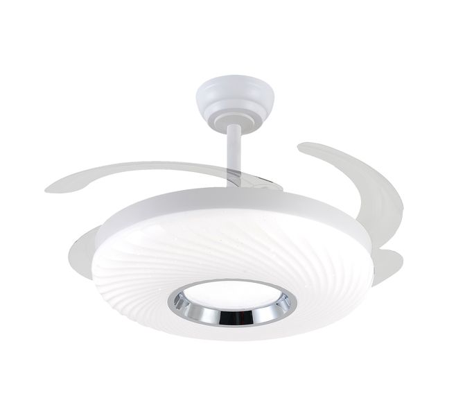 DrLight White Ceiling Fan with Dimmable Brightness and Temperature Light